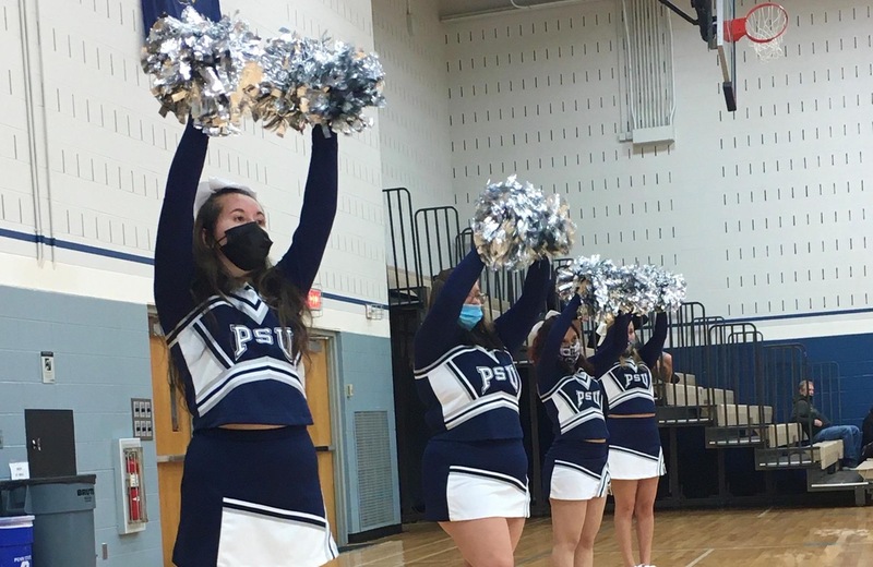Taylor Ramsey, far left, was recently named Penn State Mont Alto's cheerleader of the month.
