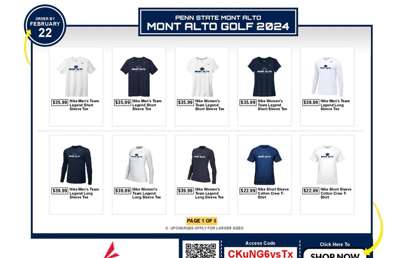 Golf store now open until February 22